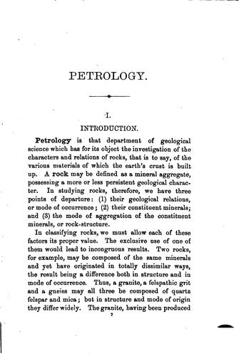 Cover for An Introduction to the Study to Petrology: The Igneous Rocks