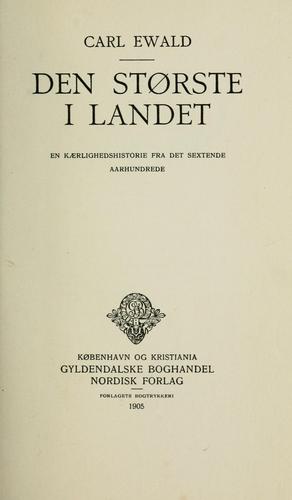 Cover for Den største i landet