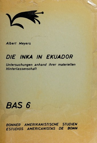 Cover for Die Inka in Ekuador