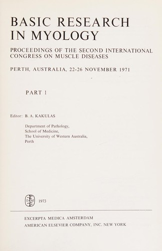 Cover for Basic research in myology