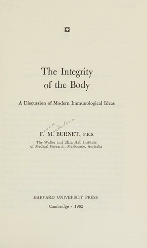 Cover for The integrity of the body