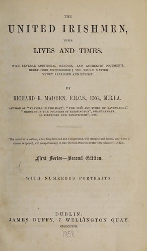Cover for The United Irishmen, their lives and times