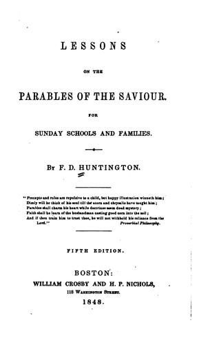 Cover for Lessons on the Parables of the Saviour