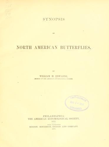 Cover for Synopsis of North American butterflies.