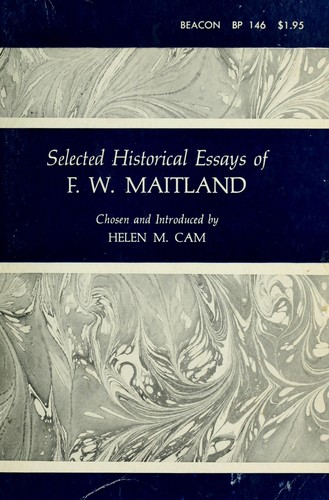 Cover for Selected historical essays.