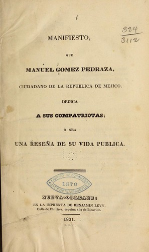 Cover for Manifiesto