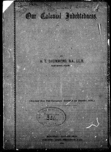 Cover for Our colonial indebtedness