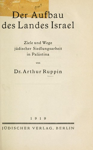 Cover for Der Aufbau des Landes Israel