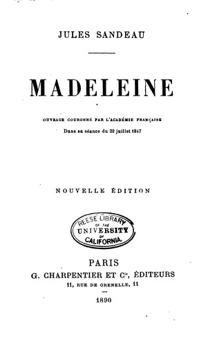 Cover for Madeleine