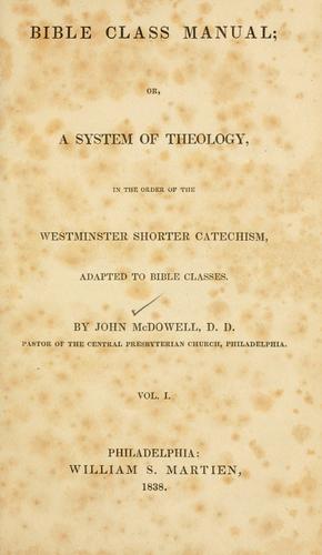Cover for Bible class manual