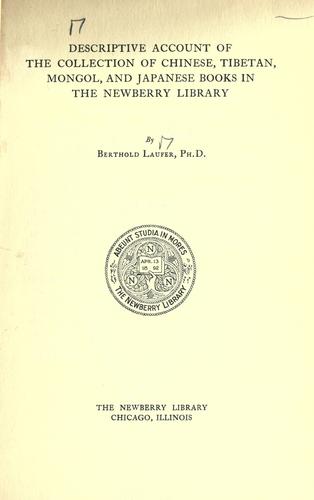 Cover for Descriptive account of the collection of Chinese, Tibetan, Mongol, and Japanese books in the Newberry library