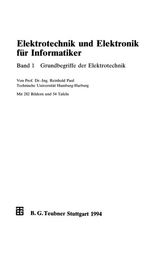 Cover for Elektrotechnik und Elektronik für Informatiker