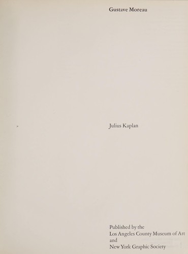 Cover for Gustave Moreau