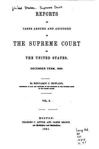 Cover for Reports of Cases Argued and Adjudged in the Supreme Court of the United States