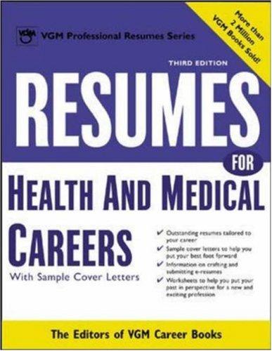 Cover for Resumes for Health and Medical Careers