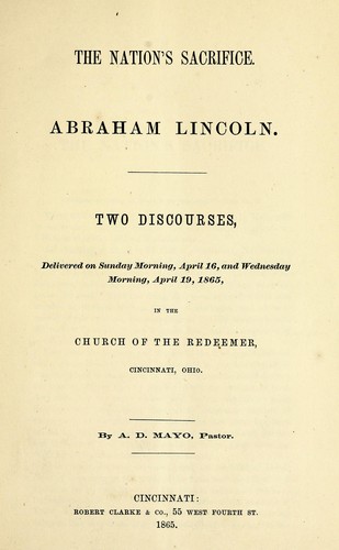 Cover for The nation's sacrifice