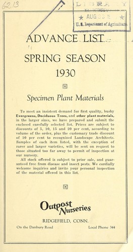 Cover for Advance list