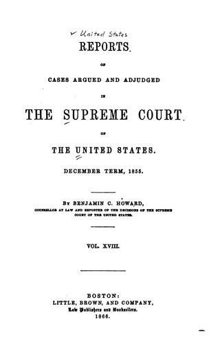 Cover for Reports of Cases Argued and Adjudged in the Supreme Court of the United States