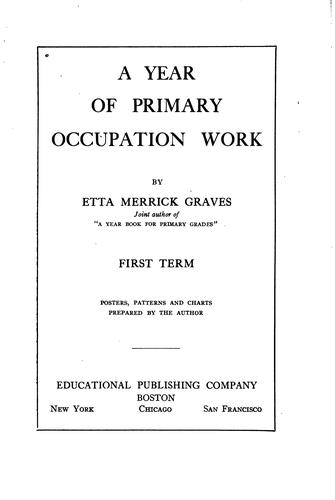 Cover for A year of primary occupation work
