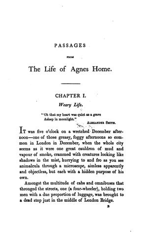 Cover for Passages from the life of Agnes Home