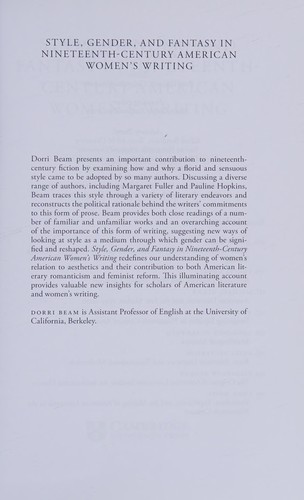 Cover for Style, gender, and fantasy in nineteenth-century American women's writing