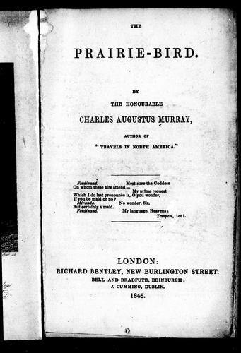 Cover for The prairie-bird