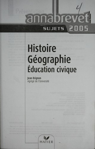 Cover for Histoire ge ographie e ducation civique