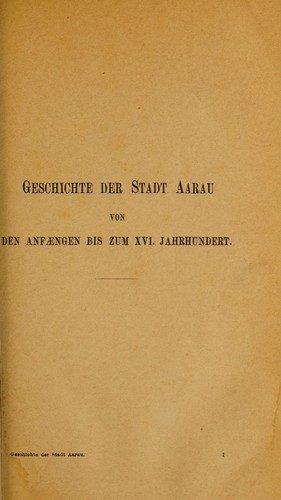 Cover for Urkundenbuch der Stadt Aarau