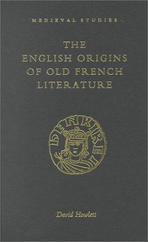 Cover for The English origins of Old French literature