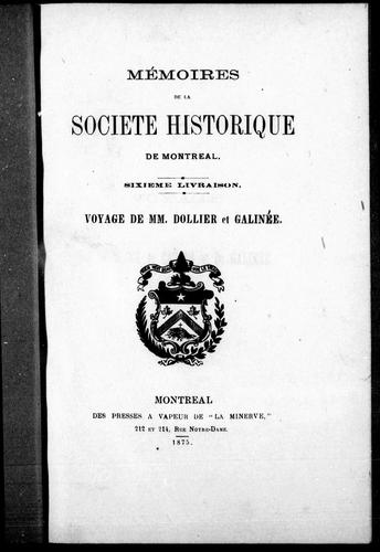 Cover for Mémoires de la Société historique de Montréal