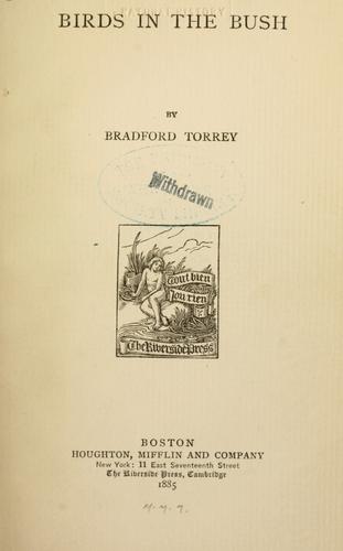 Cover for Birds in the bush.