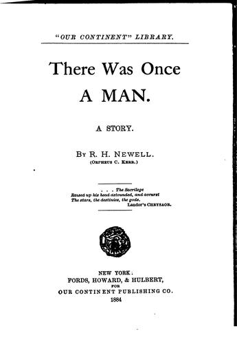 Cover for There was once a man