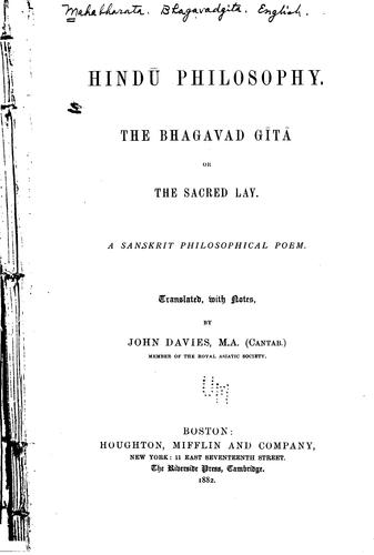 Cover for Hindu philosophy.