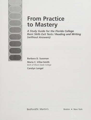 Cover for From Practice to Mastery Reading and Writing