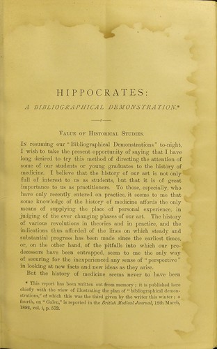 Cover for Hippocrates