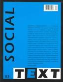 Cover for Surveillance (A Special Issue of Social Text)