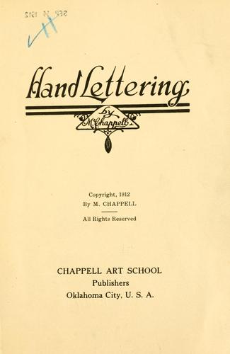 Cover for Hand lettering.
