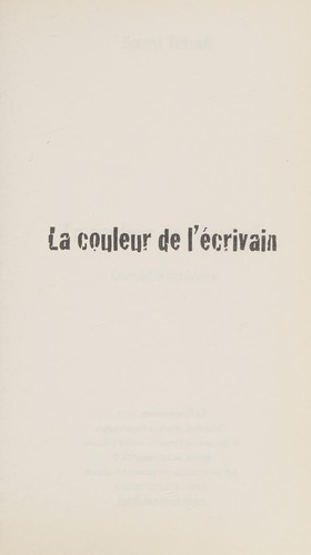 Cover for La couleur de l'écrivain