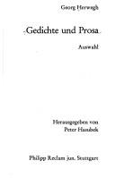 Cover for Gedichte und Prosa