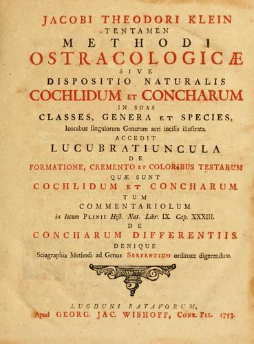 Cover for Tentamen methodi ostracologicae