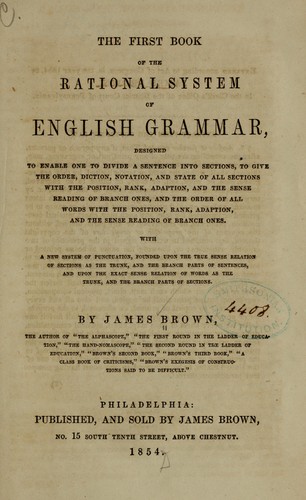 Cover for The first book of the rational system of English grammar ...
