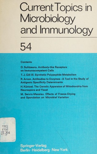 Cover for Current topics in microbiology and immunology