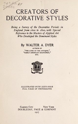 Cover for Creators of decorative styles