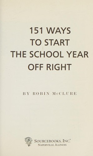 Cover for 151 ways to start the school year off right