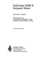 Cover for NMR: Basic Principles and Progress: Solid-state NMR II: Inorganic Matter (NMR: Basic Principles and Progress)