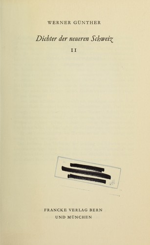 Cover for Dichter der neueren Schweiz