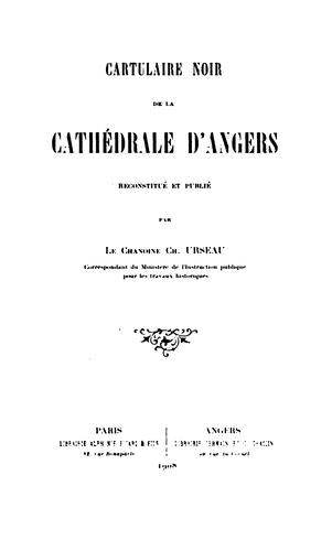 Cover for Cartulaire noir de la cathédrale d'Angers