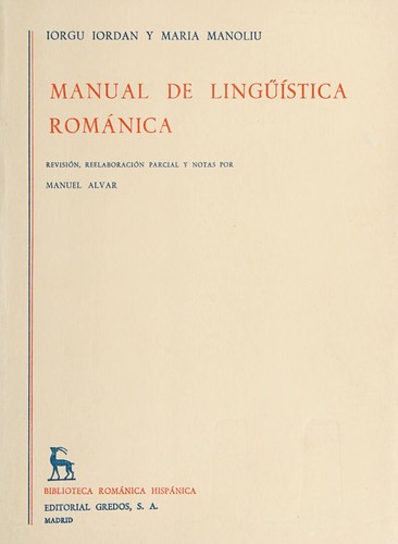 Cover for Manual de lingüística románica
