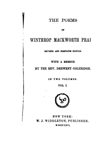 Cover for The poems of Winthrop Mackworth Praed.