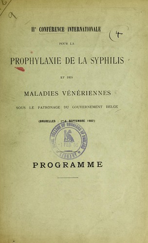 Cover for IIe Conférence internationale pour la prophylaxie de la syphilis et des maladies vénériennes
